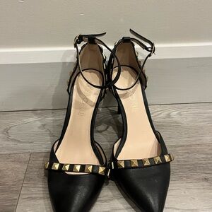 Aldo Black and Gold Studded Heels